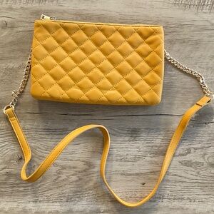 Forever 21 Mustard Quilted Crossbody Bag